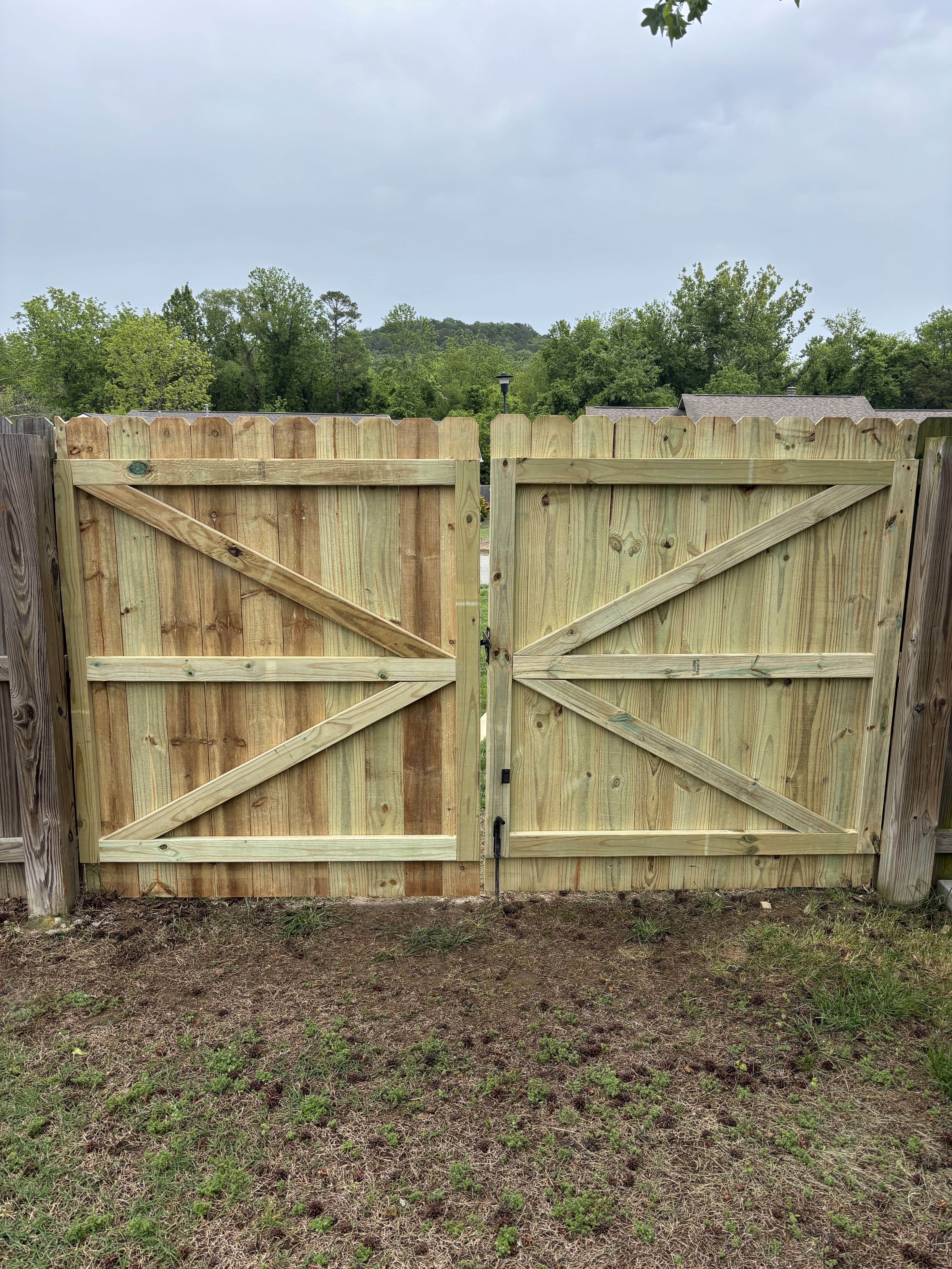 Completed Cornerstone wood fence gate project