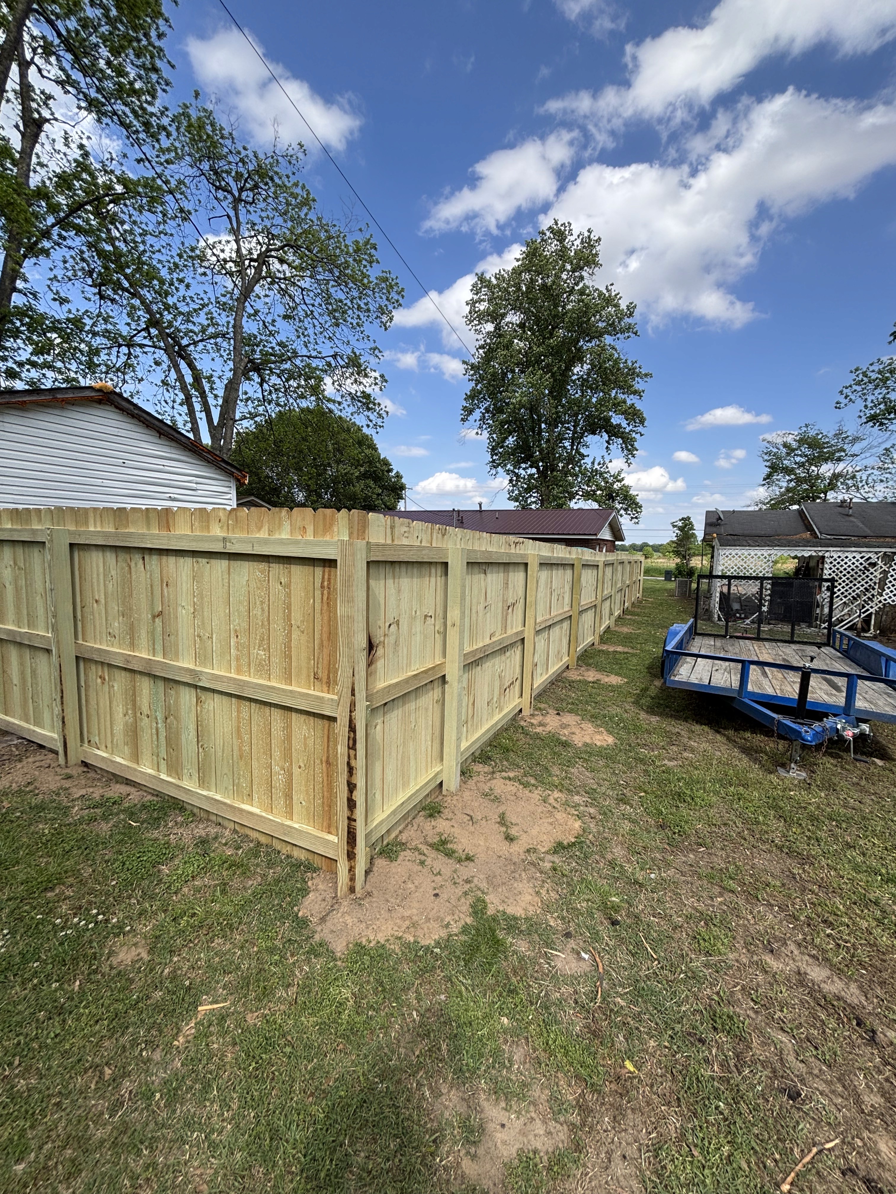 Completed Cornerstone wood privacy fence