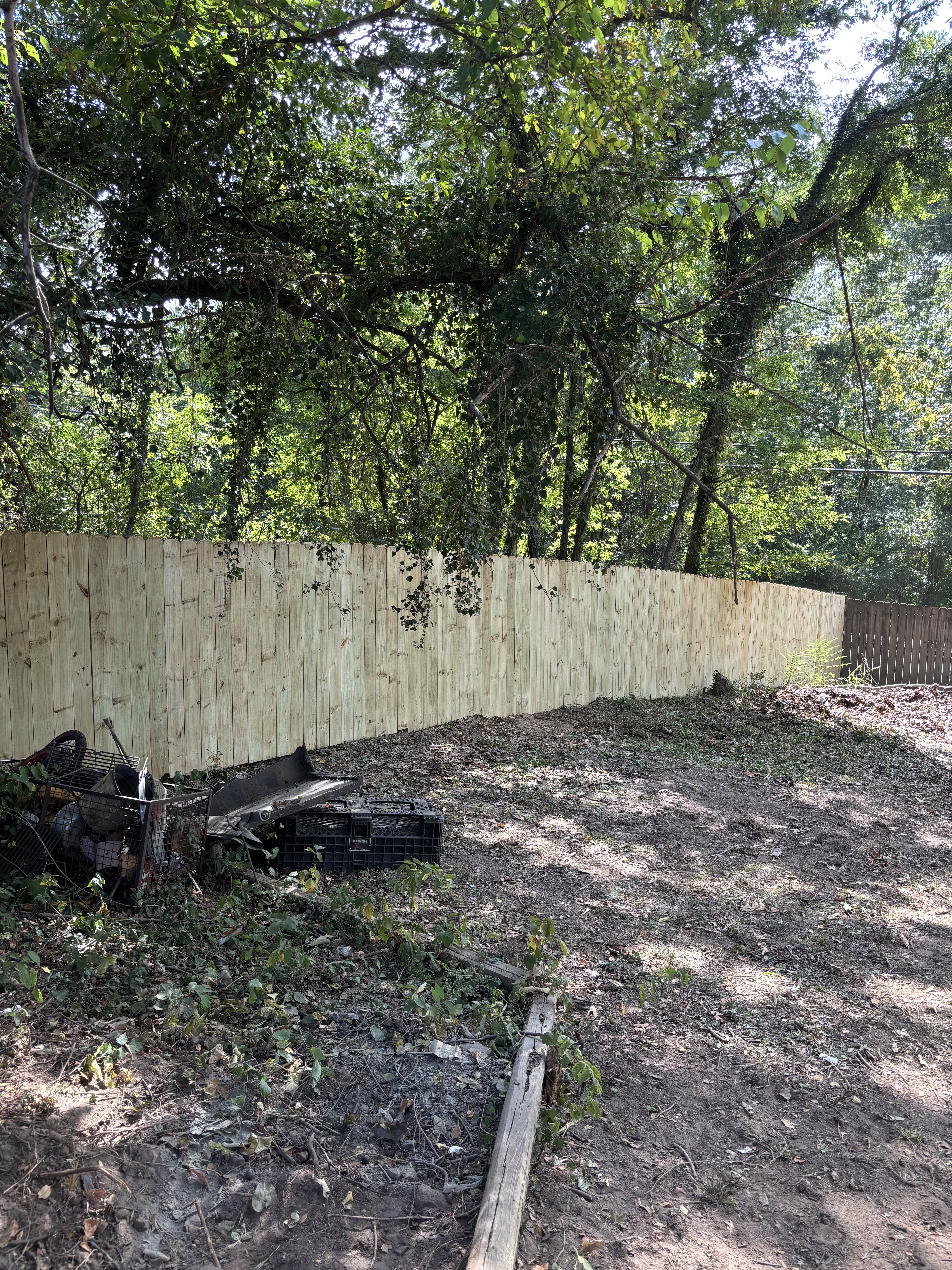 Completed Cornerstone wood fence run