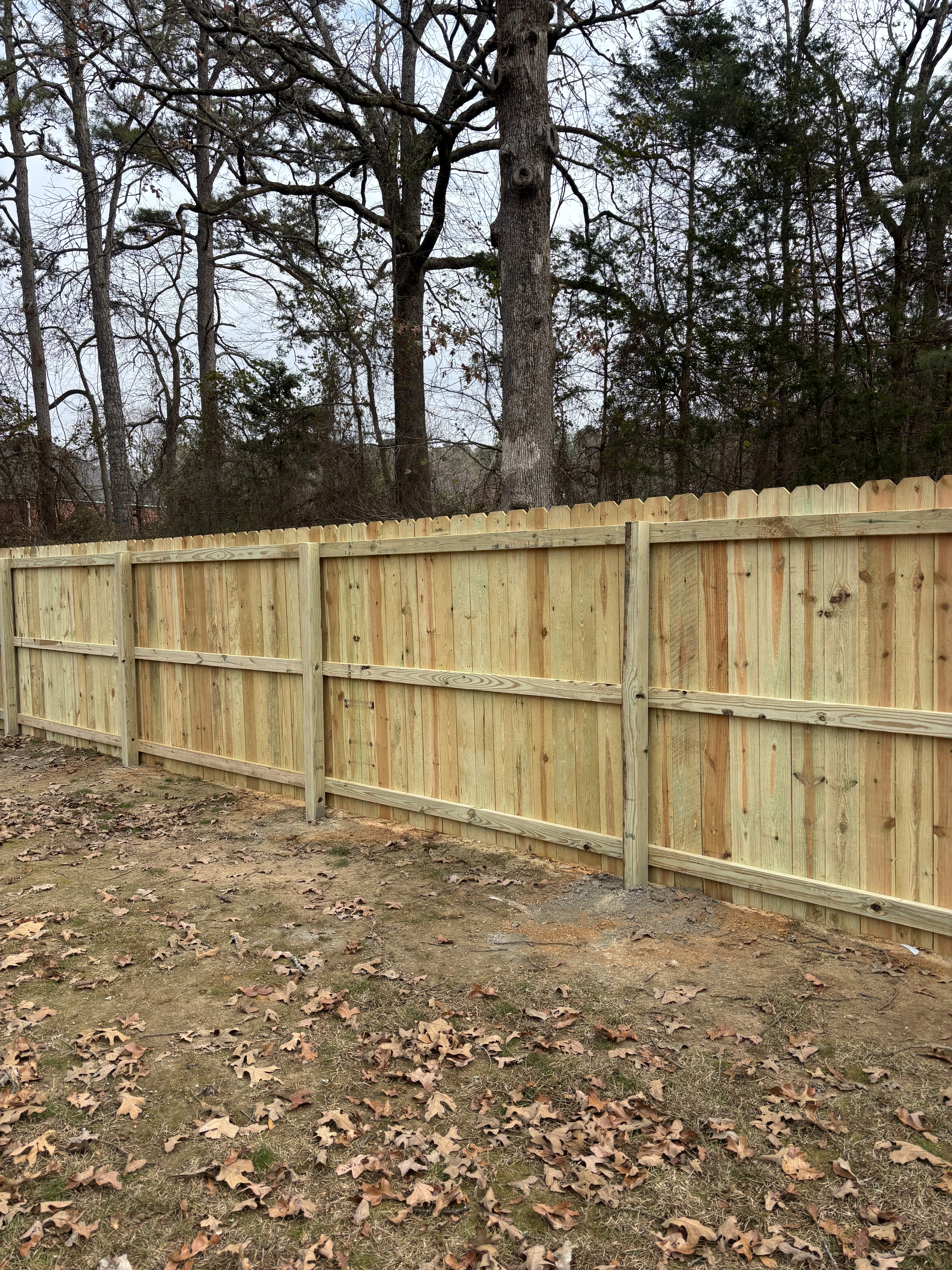 Completed Cornerstone wood privacy fence