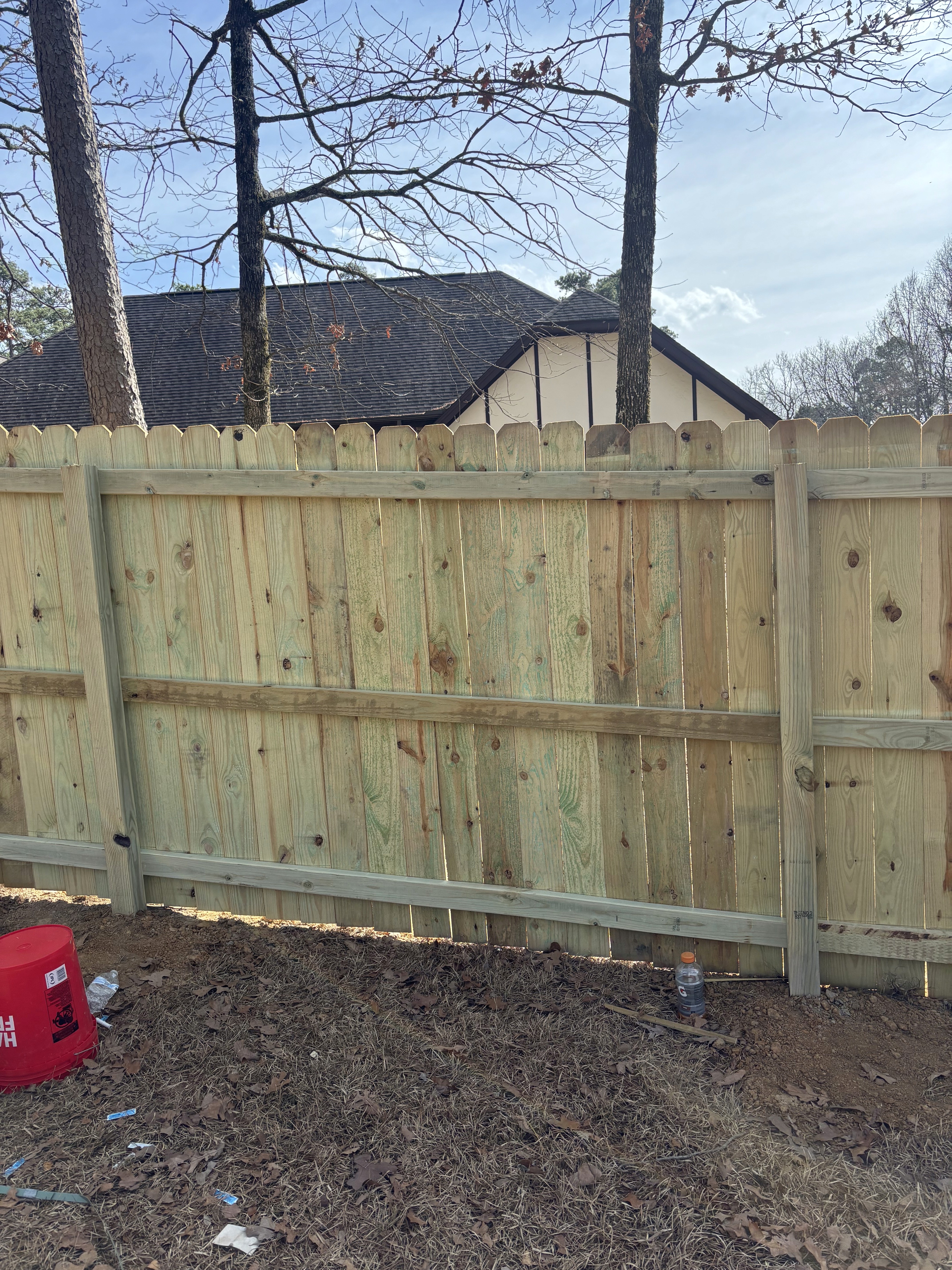 Completed Cornerstone wood fence run