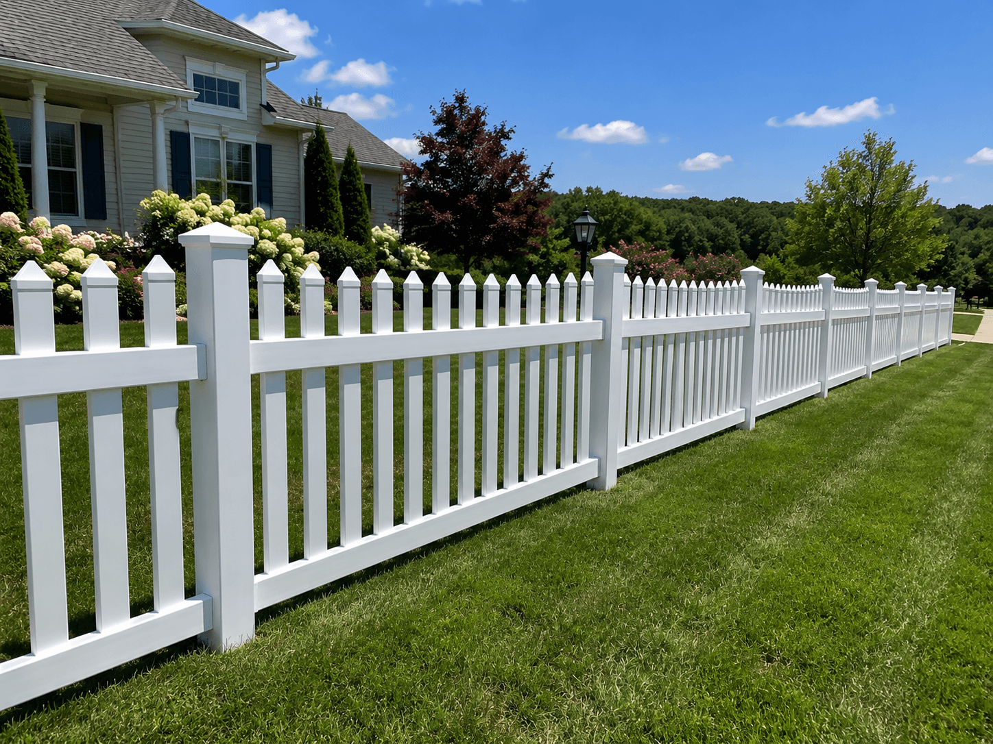 Completed Cornerstone wood-framed welded wire fence