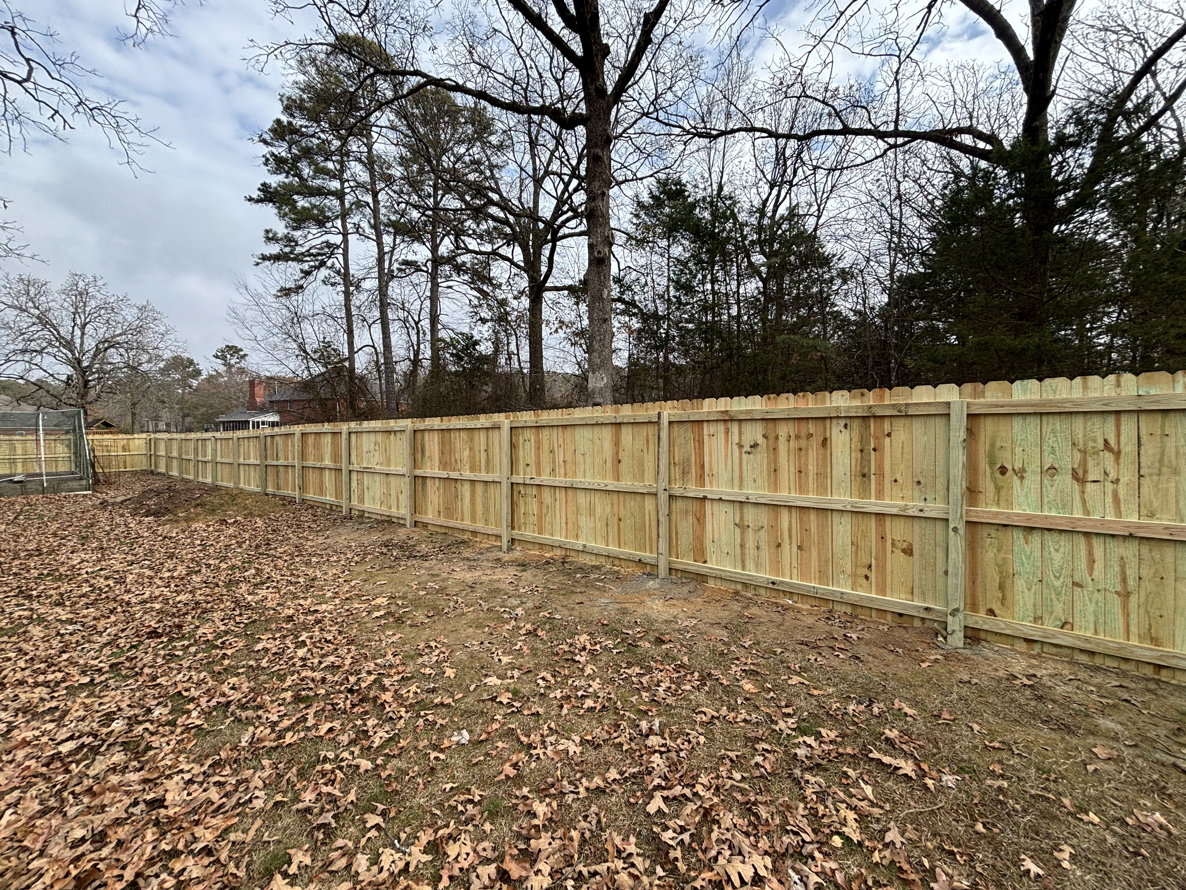 Completed Cornerstone wood privacy fence project