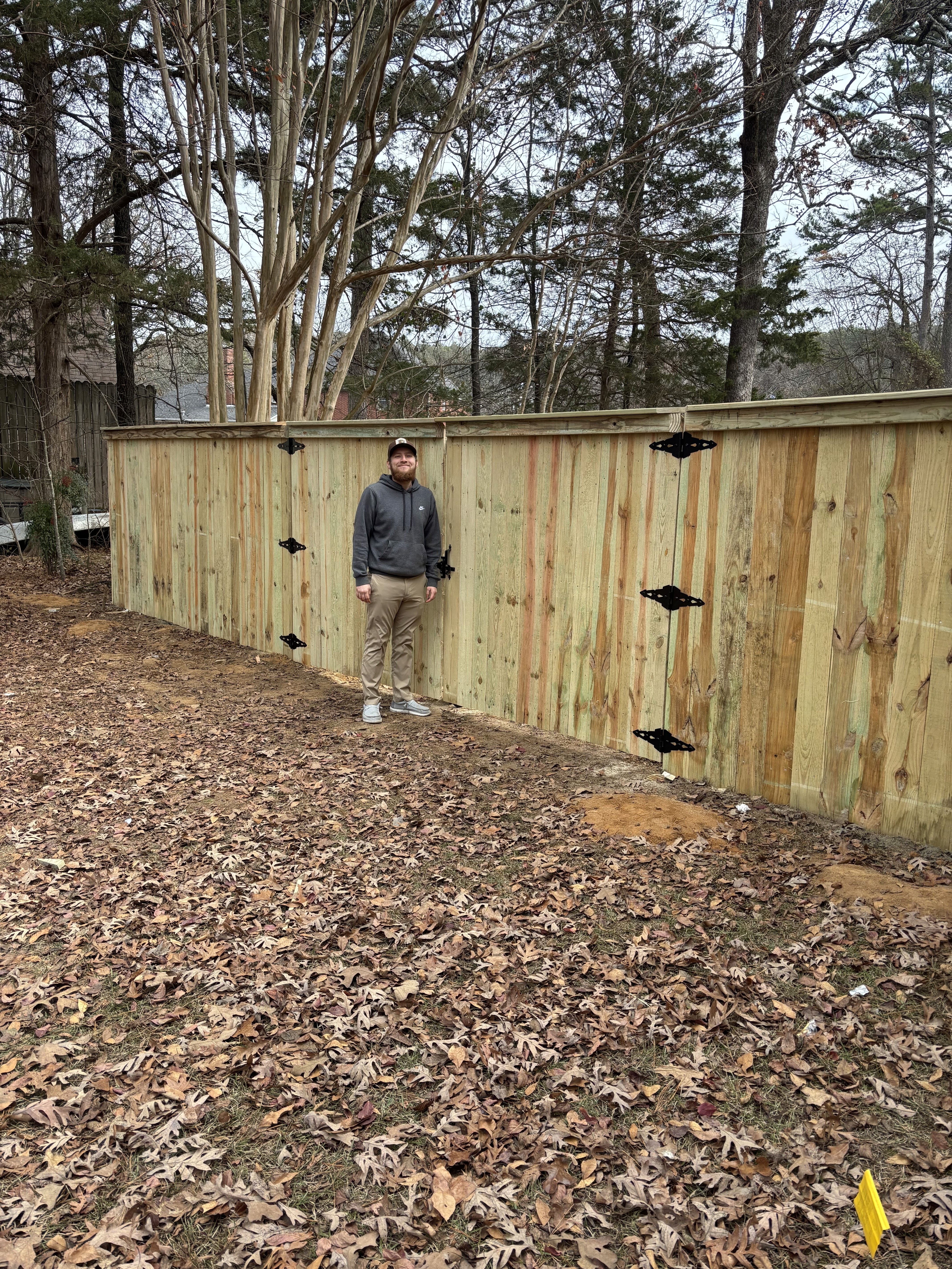 Cornerstone Fence and Deck wood fence project in Batesville area