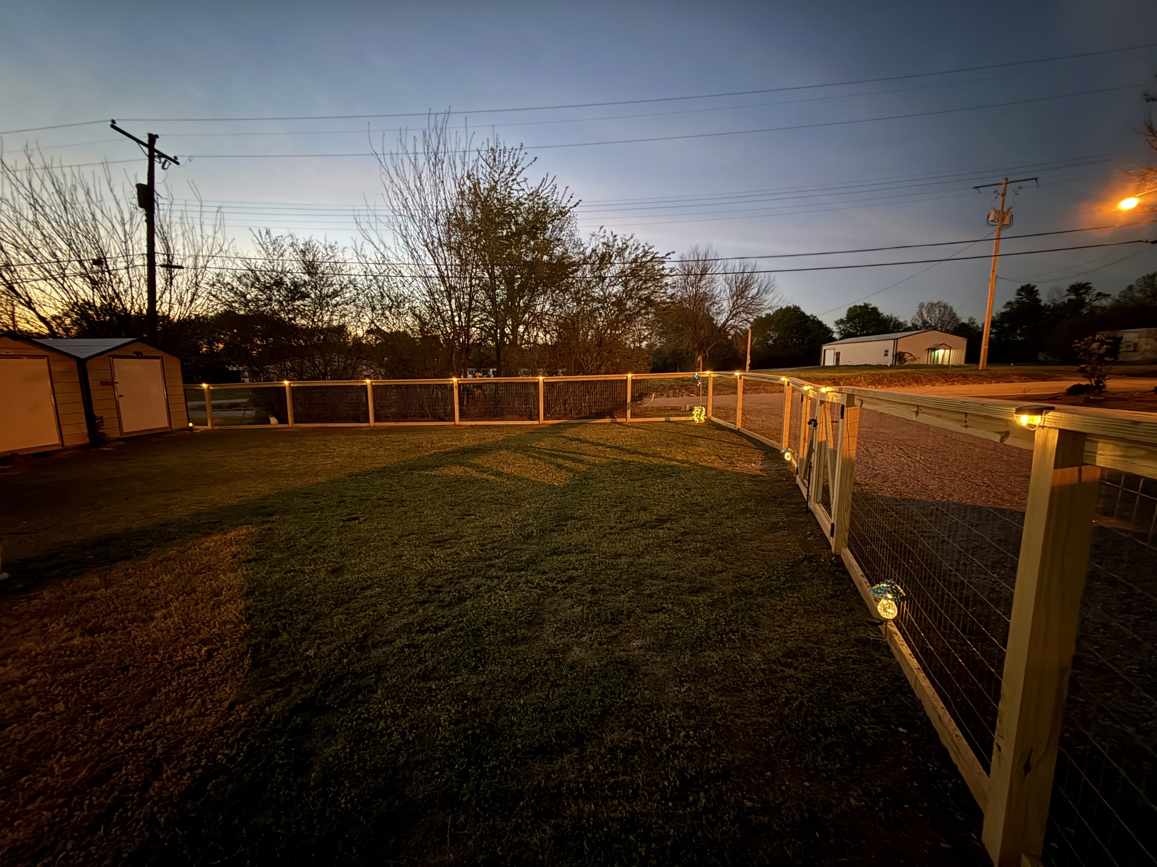 Completed Cornerstone wood-framed welded wire fence